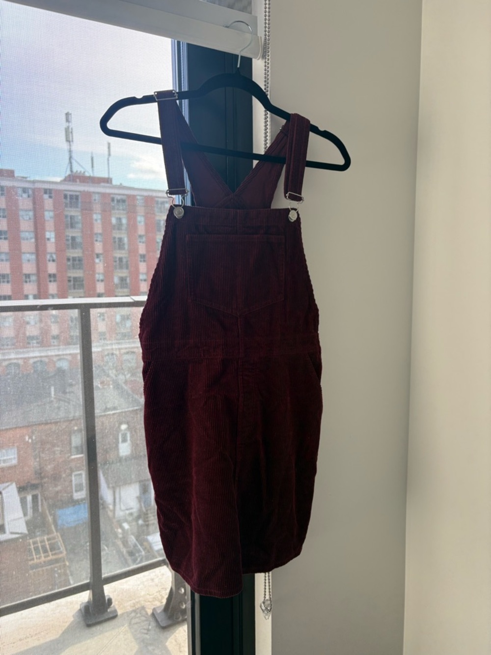 twik Burgundy Corduroy Pinafore Jumper Dress